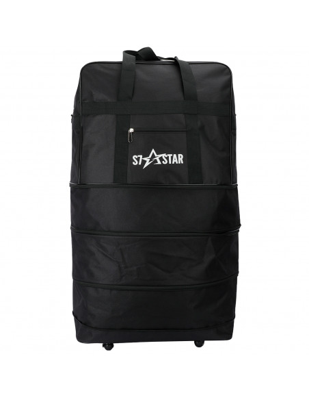 Tradineur - Maleta plegable de tela con 5 ruedas giratorias y asas, bolsa de viaje extensible, 4 posiciones, ligera, resistente