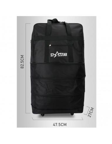 Tradineur - Maleta plegable de tela con 5 ruedas giratorias y asas, bolsa de viaje extensible, 4 posiciones, ligera, resistente