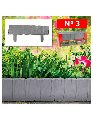 Tradineur - Valla de plástico - Nº 3 - Borde Flexible para jardín - Delimitacion borde para cespéd, plantas, flores, decoración