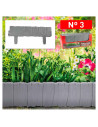 Tradineur - Valla de plástico - Nº 3 - Borde Flexible para jardín - Delimitacion borde para cespéd, plantas, flores, decoración