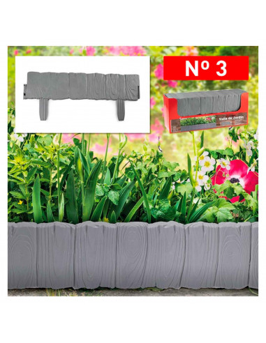 Tradineur - Valla de plástico decorativa de jardín - Borde para cespéd, plantas, flores, decoración de exterior - N.º 3 - 24,5 x