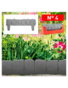 Tradineur - Valla de plástico decorativa de jardín - Borde para cespéd, plantas, flores, decoración de exterior - N.º 4 - 18,5 x