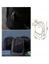 Tradineur - Mochila de tela para portátil con puerto de carga USB y cable USB, trabajo, estudiantes, viaje, 42 x 30 x 12 cm, col
