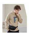 Tradineur - Riñonera sport de hombre de poliéster impermeable con 5 bolsillos con cremallera y correa ajustable, senderismo, 32