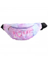 Tradineur - Riñonera juvenil "Love" de poliéster suave con 2 bolsillos con cremallera y correa ajustable, senderismo, 29 x 14 cm