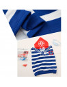 Tradineur - Toalla de baño infantil de microfibra, poncho marinero con capucha, muy suave, absorbente, secado rápido, playa, pis