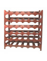 Tradineur - Botellero apilable de plástico con 6 niveles, estante, soporte para 36 botellas de vino, champán (Marrón, 69 x 60 x