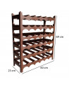 Tradineur - Botellero apilable de plástico con 6 niveles, estante, soporte para 36 botellas de vino, champán (Marrón, 69 x 60 x
