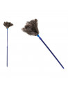 Tradineur - Plumero de avestruz con mango de plástico extensible de 58 a 102 cm, plumas suaves, lavable, polvo, telas de araña,