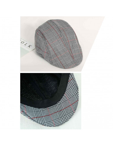 Tradineur - Boina plana de hombre, 65% poliéster y 35% algodón, ajustable, gorra, visera casual, aire libre, talla única, color