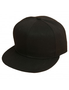 Tradineur - Gorra de béisbol ancha para hombre con ajuste posterior a presión, 100% poliéster, accesorio sport, skate (Negro, ta