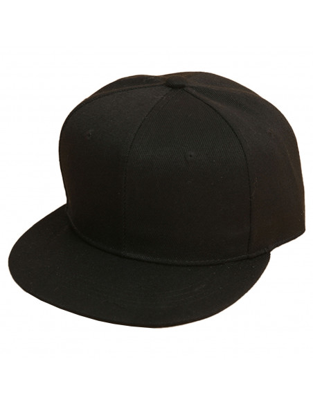 Tradineur - Gorra de béisbol ancha para hombre con ajuste posterior a presión, 100% poliéster, accesorio sport, skate (Negro, ta