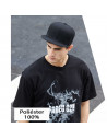 Tradineur - Gorra de béisbol ancha para hombre con ajuste posterior a presión, 100% poliéster, accesorio sport, skate (Negro, ta