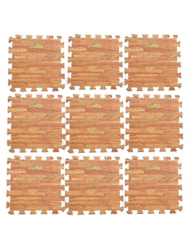 Tradineur - Pack de 9 baldosas de goma eva, grosor de 1 cm, esterilla, puzzle para suelo de gimnasio, fitness, yoga, alfombrilla