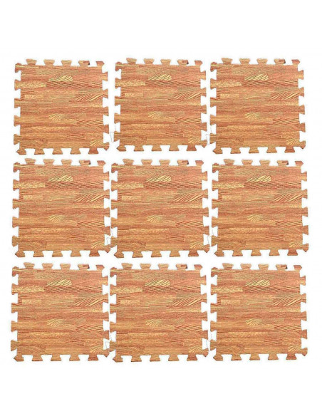 Tradineur - Pack de 9 baldosas de goma eva, grosor de 1 cm, esterilla, puzzle para suelo de gimnasio, fitness, yoga, alfombrilla