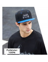 Tradineur - Gorra de béisbol ancha "Music" para hombre con ajuste posterior a presión, 100% poliéster, accesorio sport, skate, t