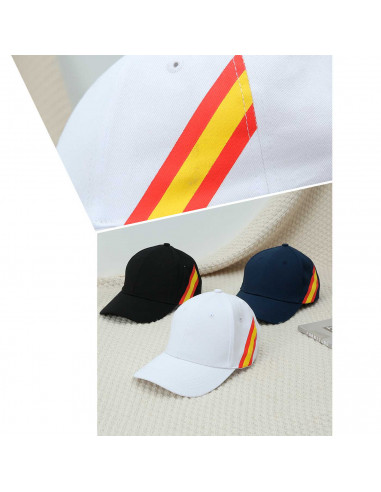 Tradineur - Gorra con la bandera de España, ajuste posterior con hebilla metálica, 100% algodón, deporte, golf, adulto unisex, t