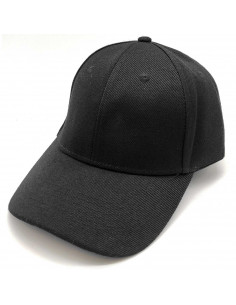 Tradineur - Gorra clásica de adulto con ajuste posterior de velcro, 100% poliéster, accesorio deporte, skate, aire libre (Negro,