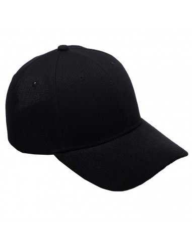 Tradineur - Gorra clásica de adulto con ajuste posterior de velcro, 100% poliéster, accesorio deporte, skate, aire libre (Negro,