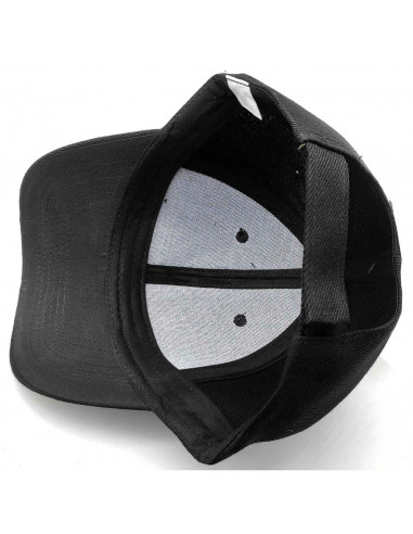 Tradineur - Gorra clásica de adulto con ajuste posterior de velcro, 100% poliéster, accesorio deporte, skate, aire libre (Negro,