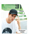 Tradineur - Gorra clásica de adulto con ajuste posterior de velcro, 100% poliéster, accesorio deporte, skate, aire libre (Negro,