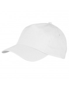 Tradineur - Gorra de adulto clásica con ajuste posterior de velcro, 100% poliéster, accesorio deporte, skate, aire libre (Blanco