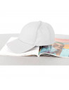 Tradineur - Gorra de adulto clásica con ajuste posterior de velcro, 100% poliéster, accesorio deporte, skate, aire libre (Blanco