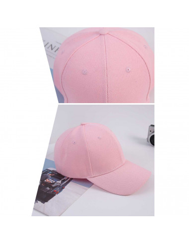 Tradineur - Gorra clásica con ajuste posterior de velcro, adulto, 100% poliéster, accesorio deporte, skate, aire libre (Rosa, ta