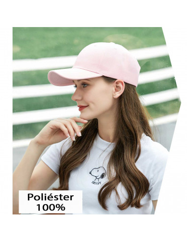Tradineur - Gorra clásica con ajuste posterior de velcro, adulto, 100% poliéster, accesorio deporte, skate, aire libre (Rosa, ta