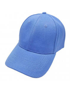 Tradineur - Gorra con ajuste posterior de velcro, adulto, clásica, 100% poliéster, accesorio deporte, skate, aire libre (Azul cl