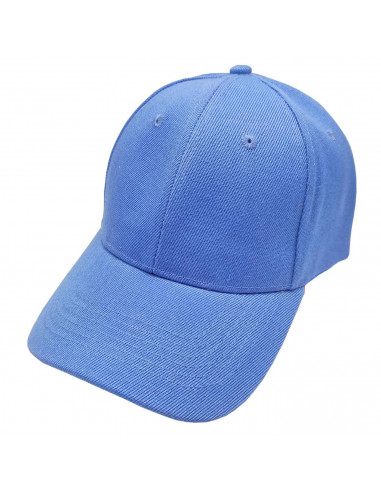 Tradineur - Gorra con ajuste posterior de velcro, adulto, clásica, 100% poliéster, accesorio deporte, skate, aire libre (Azul cl