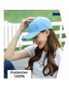 Tradineur - Gorra con ajuste posterior de velcro, adulto, clásica, 100% poliéster, accesorio deporte, skate, aire libre (Azul cl