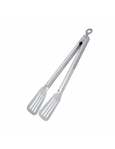 Pinza de inox con pequeña doblez en la punta para mayor agarre, de 34 cm. Tenaza de acero inoxidable. Tenacilla para especial pa