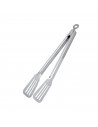 Pinza de inox con pequeña doblez en la punta para mayor agarre, de 34 cm. Tenaza de acero inoxidable. Tenacilla para especial pa