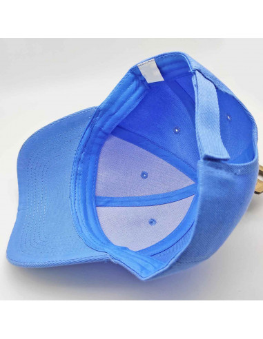 Tradineur - Gorra con ajuste posterior de velcro, adulto, clásica, 100% poliéster, accesorio deporte, skate, aire libre (Azul cl
