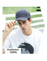 Tradineur - Gorra con ajuste posterior de velcro, adulto, 100% poliéster, accesorio deporte, skate, aire libre (Gris oscuro, tal
