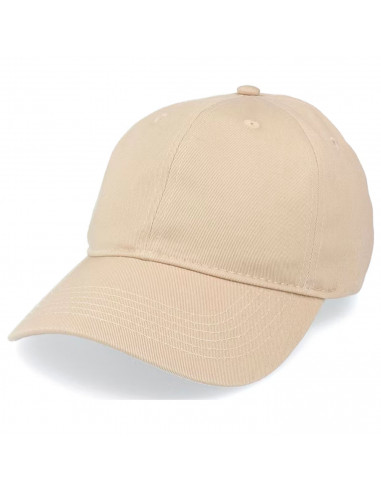 Tradineur - Gorra de adulto clásica, 100% poliéster, ajuste posterior de velcro, accesorio deporte, skate, aire libre (Beis, tal