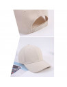 Tradineur - Gorra de adulto clásica, 100% poliéster, ajuste posterior de velcro, accesorio deporte, skate, aire libre (Beis, tal