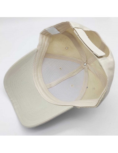 Tradineur - Gorra de adulto clásica, 100% poliéster, ajuste posterior de velcro, accesorio deporte, skate, aire libre (Beis, tal