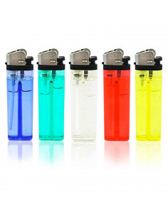 Tradineur - Caja de Mecheros - 50 Unidades - Mecheros, Encendedores - Desechables - Diversos colores - Rueda de fricción.