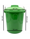 Tradineur - Cubo de basura de plástico con tapa y asas metálicas, contenedor de residuos, papelera, reciclaje, industrial, fabri