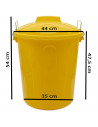 Tradineur - Cubo de basura de plástico, tapa y asas metálicas, contenedor de residuos, papelera, reciclaje, industrial, fabricad