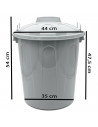 Tradineur - Cubo de basura con tapa y asas metálicas, plástico, contenedor de residuos, papelera, reciclaje, industrial, fabrica