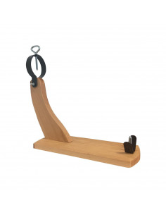 Tradineur - Soporte jamonero de madera "Góndola" 40 x 41 x 15.5 cm. Soporte para pata y paleta de jamón serrano e ibérico con ag