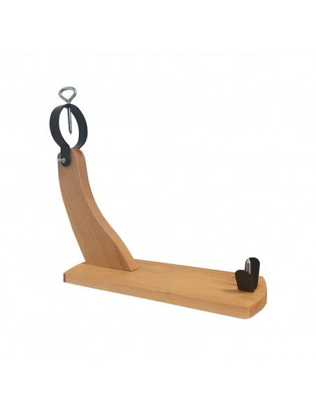 Tradineur - Soporte jamonero de madera "Góndola" 40 x 41 x 15.5 cm. Soporte para pata y paleta de jamón serrano e ibérico con ag