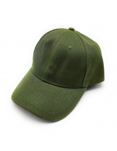 Tradineur - Gorra clásica adulto, 100% poliéster, ajuste posterior de velcro, accesorio deporte, skate, aire libre (Verde oliva,