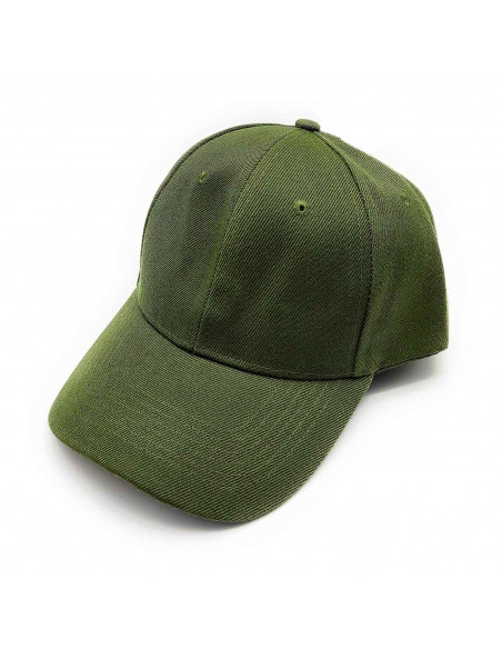 Tradineur - Gorra clásica adulto, 100% poliéster, ajuste posterior de velcro, accesorio deporte, skate, aire libre (Verde oliva,