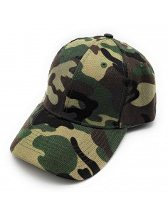 Tradineur - Gorra militar de adulto, 100% poliéster, ajuste posterior de velcro, accesorio deporte, skate, aire libre (Camuflaje