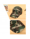 Tradineur - Gorra militar de adulto, 100% poliéster, ajuste posterior de velcro, accesorio deporte, skate, aire libre (Camuflaje