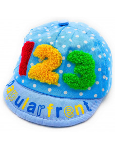 Tradineur - Gorra de bebé con goma para barbilla, 100% algodón, suave, verano, protección solar, unisex, 0 - 3 meses, color alea